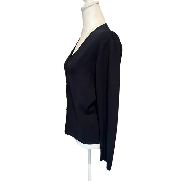 PENDELTON VINTAGE 90'S BUTTON DOWN VNECK LONG SLEEVE SILK BLEND CARDIGAN SWEATER - Picture 3 of 6